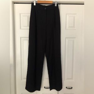 garage pleated wide leg pant black